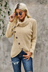 Thick Thread High Neck Bat Sleeve Knit Sweater
