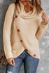 Thick Thread High Neck Bat Sleeve Knit Sweater