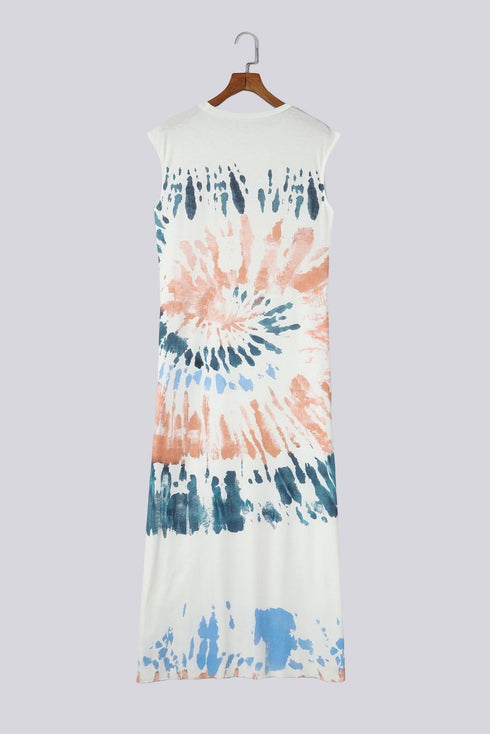 Tie Dye Print Sling Sleeveless Dress