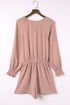 Tie Knot Puff Long Sleeve Romper