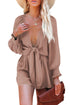 Tie Knot Puff Long Sleeve Romper