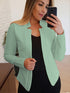 Timeless Elegance Womens Solid Open Front Blazer