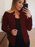 Timeless Elegance Womens Solid Open Front Blazer