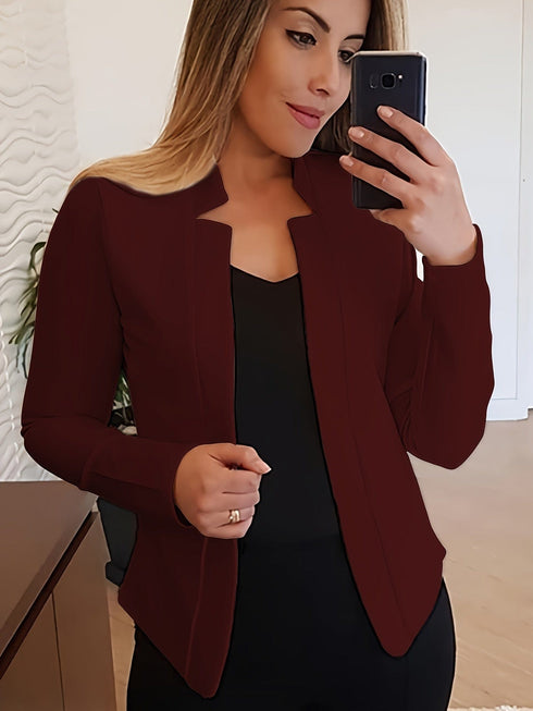 Timeless Elegance Womens Solid Open Front Blazer
