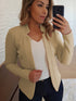 Timeless Elegance Womens Solid Open Front Blazer