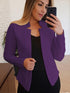 Timeless Elegance Womens Solid Open Front Blazer