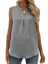 Tops Solid Shirt Loose V-Neck Pullover Sleeveless Tank Top