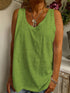 Tops Solid V-Neck Sleeveless Casual Tank Top