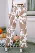 Trendy Fashion Print High Waist Flared Slim Versatile Pants
