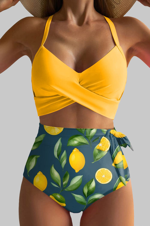 Women's Trendy High-Waisted Women's Swimwear - Flattering Bathing Suits in Vibrant Colors for Chic Beach Days