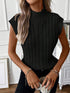 Trendy Turtleneck Sleeveless Sweater in Classic Solid Color