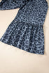 Gray Wild Leopard Print Frilled Detail Drawstring Wide Leg Pants