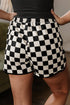 checkered shorts for women