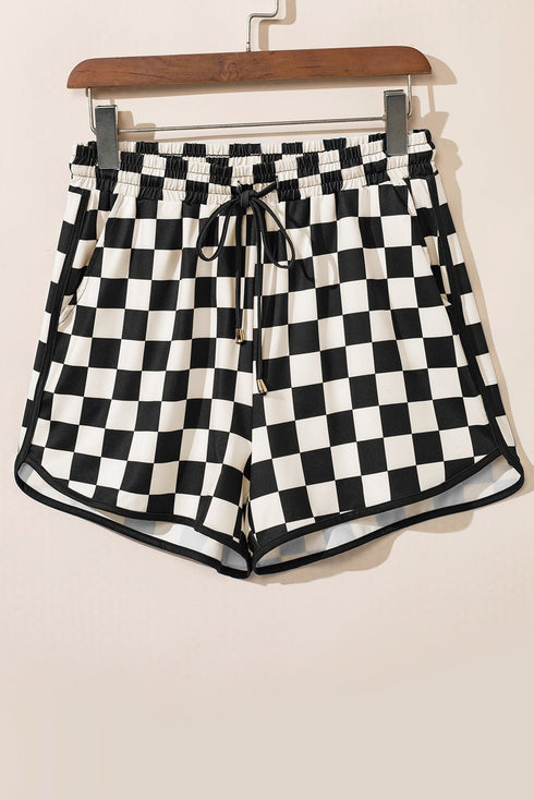 checkered shorts for women