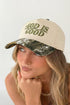 Spinach Green GOD IS GOOD Embroidered Camo Contrast Baseball Cap