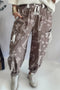 Khaki Western Cactus Cowgirl Hat Boot Printed Vintage Drawstring Jogger Pants