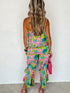 Tropical Green Ruffle Bandeau Jumpsuit