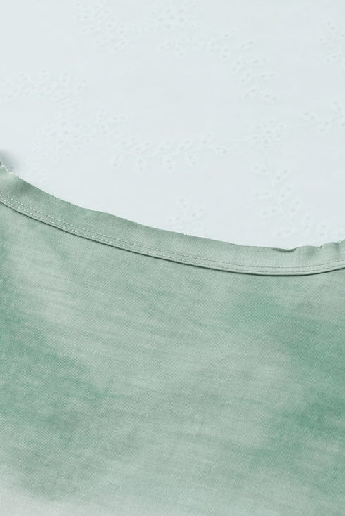 Turtle Print V-Neck Short Sleeve T-Shirt - Drop Shoulder - Closed - Bracelet