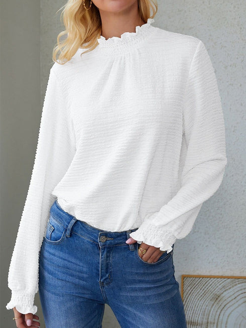Turtleneck Solid Pullover Long Sleeve Sweater