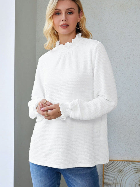 Turtleneck Solid Pullover Long Sleeve Sweater