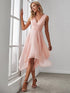 V Neck A-line Chiffon Bridesmaid Dress