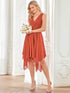 V Neck A-line Chiffon Bridesmaid Dress