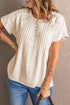 V-Neck Button Short-Sleeved T-Shirt