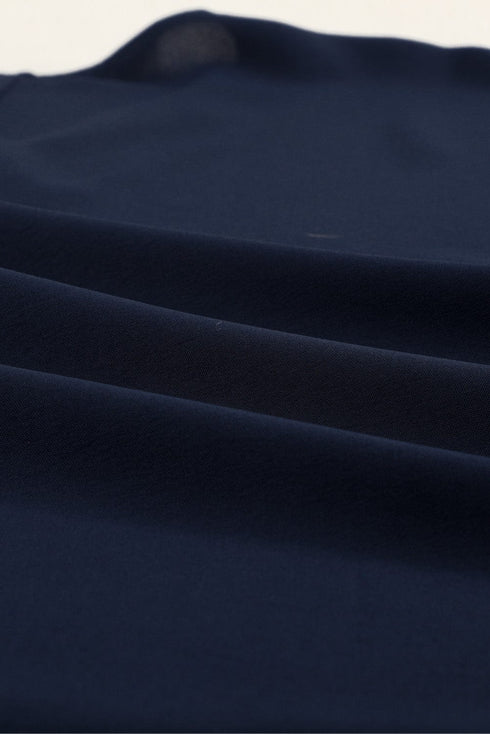 V-neck Long-sleeved Chiffon Solid Blouse - Drop Shoulder - Closed - Shirt