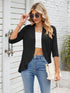 V-neck solid color cardigan coat ruffled top