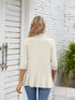 V-neck solid color cardigan coat ruffled top