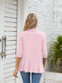 V-neck solid color cardigan coat ruffled top