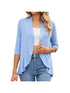 V-neck solid color cardigan coat ruffled top