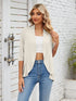 V-neck solid color cardigan coat ruffled top