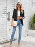 V-neck solid color cardigan coat ruffled top