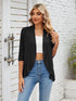 V-neck solid color cardigan coat ruffled top