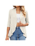 V-neck solid color cardigan coat ruffled top