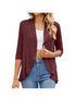 V-neck solid color cardigan coat ruffled top