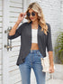 V-neck solid color cardigan coat ruffled top
