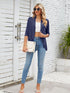 V-neck solid color cardigan coat ruffled top