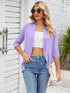 V-neck solid color cardigan coat ruffled top