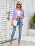 V-neck solid color cardigan coat ruffled top