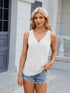 V-neck solid color sleeveless casual camisole T-shirt for women