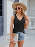 V-neck solid color sleeveless casual camisole T-shirt for women