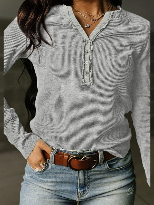 Versatile Fashion Waffle Pullover for Trendy Women