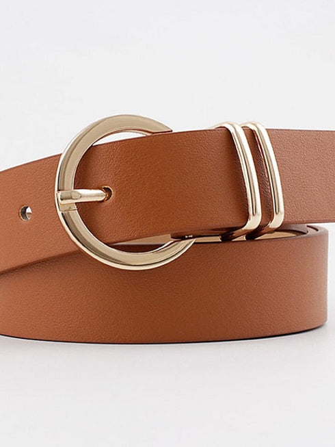 Versatile PU Leather Belt with Prong Buckle and D-ring