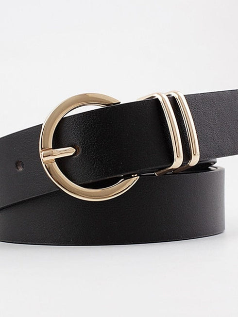 Versatile PU Leather Belt with Prong Buckle and D-ring