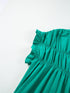 Vibrant Green Ruffle Sleeve Button-Up Mini Dress