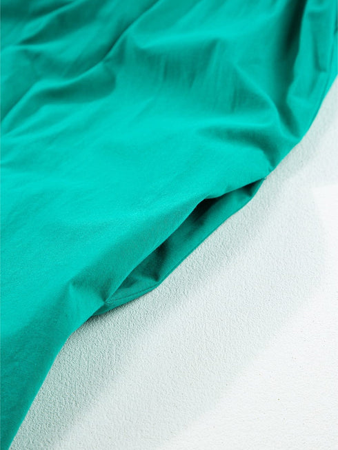 Vibrant Green Ruffle Sleeve Button-Up Mini Dress