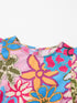 Vibrant Multicolored Floral Ruffle Sleeve Top