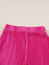 Vibrant Pink Satin Pleated Two-Piece Ensemble